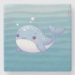 Schattigee walvis, walvis voor de kust/zeevaart stenen onderzetter