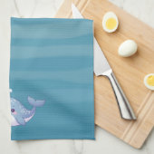 Schattigee walvis, walvis voor de kust/zeevaart theedoek (Quarter Fold)