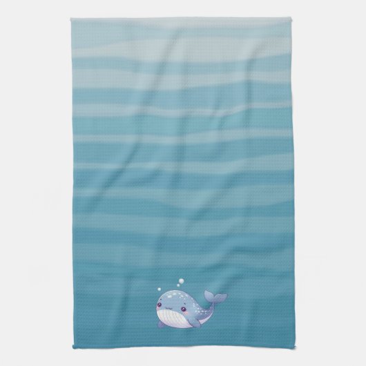 Schattigee walvis, walvis voor de kust/zeevaart theedoek (Verticaal)