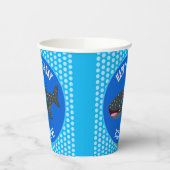 Schattigee walvishaai gepersonaliseerde cartoon papieren bekers (Links)