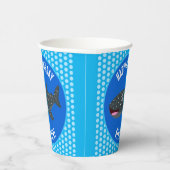 Schattigee walvishaai gepersonaliseerde cartoon papieren bekers (Rechts)