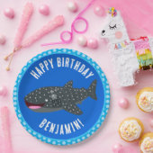 Schattigee walvishaai op persoonlijke verjaardag papieren bordje (Feest)