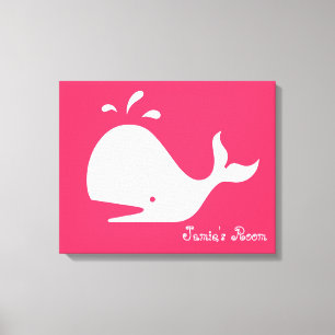 Schattigee walviskunst: tekst & kleur! canvas afdruk