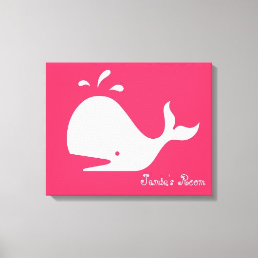 Schattigee walviskunst: tekst & kleur! canvas afdruk (Voorkant)