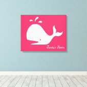 Schattigee walviskunst: tekst & kleur! canvas afdruk (Insitu (Houten vloer))