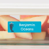 Schattigee walvissen en zeilboot cartoon gepersona labels (Aangebracht)