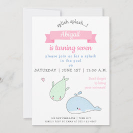 Schattigee walvissen - Kids Verjaardags Zwembad Pa Kaart
