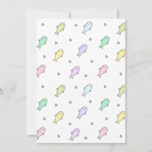 Schattigee walvissen - Kids Verjaardags Zwembad Pa Kaart (Achterkant)