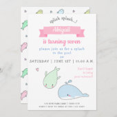 Schattigee walvissen - Kids Verjaardags Zwembad Pa Kaart (Voorkant / Achterkant)