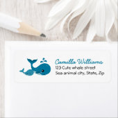 Schattigee walvissen retouradreslabel etiket (Insitu)