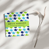 Schattigee walvissen, zweminstructeur, zwemcoach vierkante visitekaartje