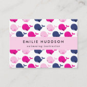 Schattigee walvissen, zweminstructeur, zwemcoach visitekaartje (Voorkant)