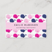 Schattigee walvissen, zweminstructeur, zwemcoach visitekaartje (Voorkant)