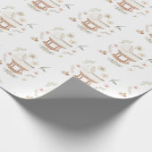 Schattigee wandelwagen Baby esthetisch rustiek inp Cadeaupapier (Hoek)