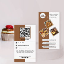 Schattigee Warm Brown Bakery Voeg QR Code Branding