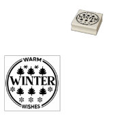 Schattigee Warm Winter Wensen Kerstmis Rubberstempel (Gestempeld)