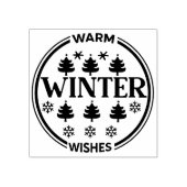 Schattigee Warm Winter Wensen Kerstmis Rubberstempel (Afrduk)