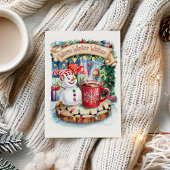 Schattigee Warm Winter Wensen Sneeuwman Kerst Kaar Feestdagen Kaart