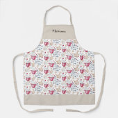 Schattigee warme cacao en koekjes Waterverf illust Schort (Voorkant)