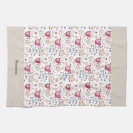 Schattigee warme cacao en koekjes Waterverf illust Theedoek