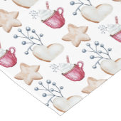 Schattigee warme cacao en koekjes Waterverf Korte Tafelloper (Hoek)