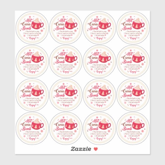 Schattigee warme cacaobom chocoladeserveerinstruct sticker (Vel)