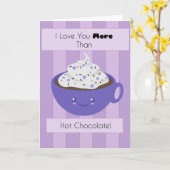 Schattigee warme chocolademelk 'I Love You' Kaart (Gele Bloem)