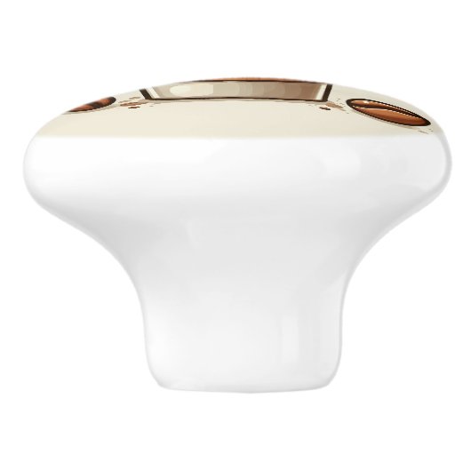 Schattigee warme koffieliefhebbers keramische knop (Zijkant)