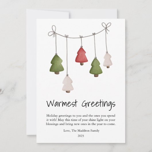 Schattigee warmste groeten kerstflat feestdagenkaart (Voorkant)