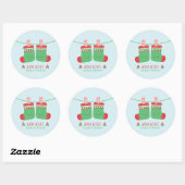 Schattigee Warmtewensen Kerst Sokken Decor Ronde Sticker (Vel)