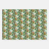 Schattigee wasbeer, Beer en eekhoorn Verjaardag Inpakpapier Vel (Voorkant 3)