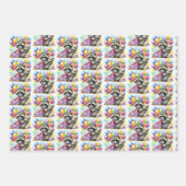 Schattigee wasbeer, Beer en eekhoorn Verjaardag Inpakpapier Vel (Voorkant)