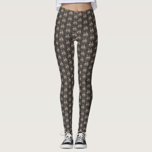 Schattigee Wasbeer Blowing Kisses Waterverf Animal Leggings