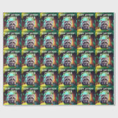 Schattigee wasbeer bosdieren bos vrienden cadeaupapier (Vlak)