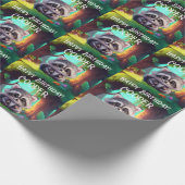 Schattigee wasbeer bosdieren bos vrienden cadeaupapier (Hoek)