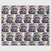 Schattigee wasbeer bosdieren bos vrienden cadeaupapier (Vlak)