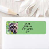 Schattigee wasbeer bosdieren bos vrienden etiket (Insitu)