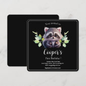 Schattigee wasbeer bosdieren bos vrienden kaart (Voorkant / Achterkant)