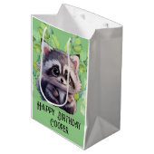 Schattigee wasbeer bosdieren bos vrienden medium cadeauzakje (Voorkant Gekanteld)