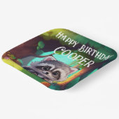 Schattigee wasbeer bosdieren bos vrienden papieren bordje (Gebogen)