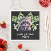 Schattigee wasbeer bosdieren bos vrienden servet (Insitu)