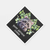 Schattigee wasbeer bosdieren bos vrienden servet (Hoek)