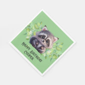 Schattigee wasbeer bosdieren bos vrienden servet (Hoek)