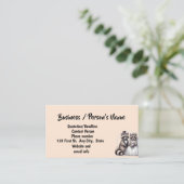 Schattigee wasbeer bruiloft dier aangepaste zaken visitekaartje (Staand voorkant)
