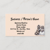 Schattigee wasbeer bruiloft dier aangepaste zaken visitekaartje (Voorkant)