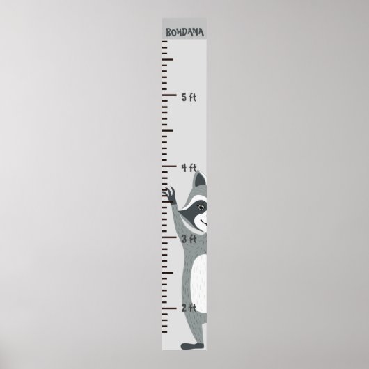 Schattigee wasbeer coon groeigrafiek behouden poster (Voorkant)