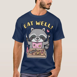 Schattigee wasbeer die klaar is om goed afvalvoeds t-shirt