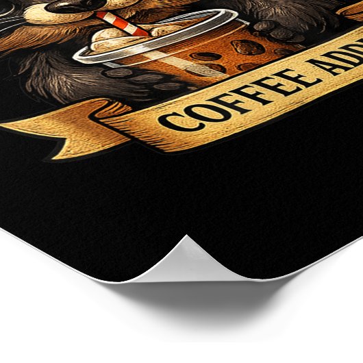 Schattigee Wasbeer Drink Koffie Grappig Voor Manne Poster (Hoek)