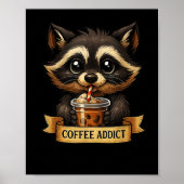 Schattigee Wasbeer Drink Koffie Grappig Voor Manne Poster (Voorkant)