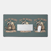 Schattigee Wasbeer en Ferret Knuffel met Grappige  Bureaumat (Keyboard & Muis)